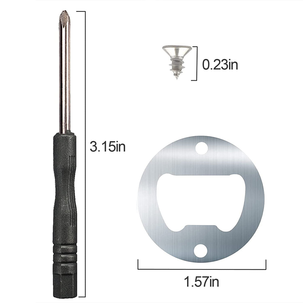moonoom 80Set DIY Bottle Opener Insert Kits, 80 Rustproof Metal Bottle Opener Inserts + 160 Screws + Screwdriver, Silver 80