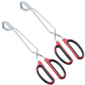 HINAMY 13" Stainless Steel Scissor Tongs with Comfort-Grip Handle, Set of 2