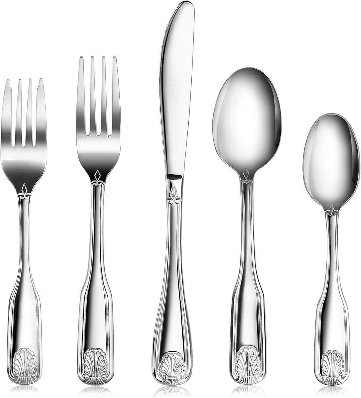 New Star Foodservice Shell Pattern 18/0 Stainless Steel Coffee Spoon, 4.6-Inch, Set of 12, Commercial Grade