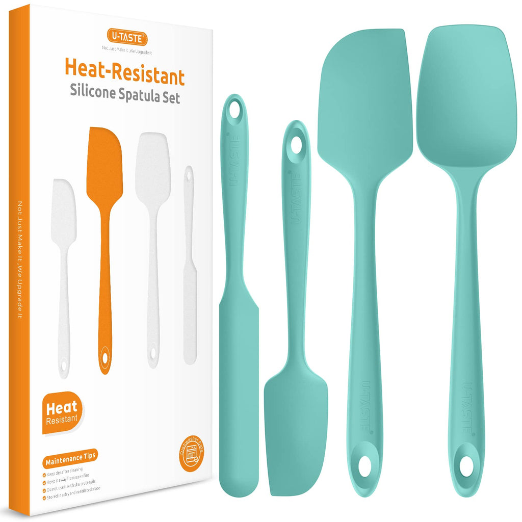 U-Taste 600°F Heat Resistant Food Grade Silicone Spatula, 4-Pcs, Multicolor