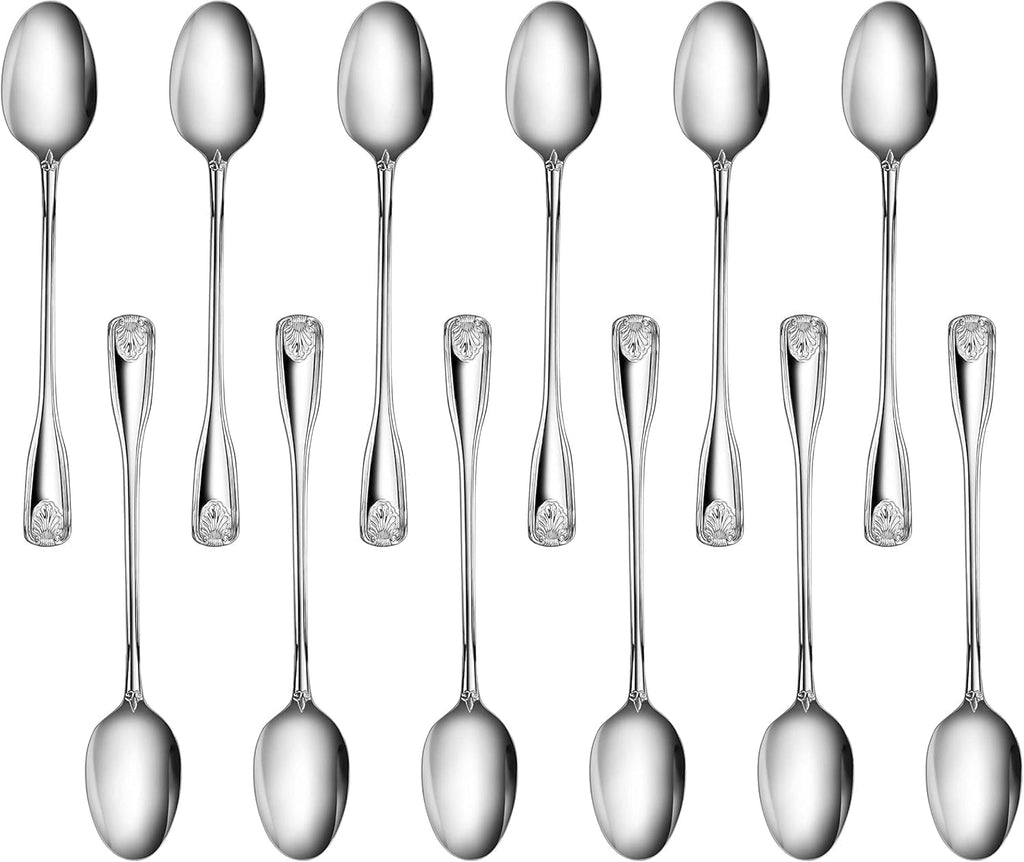 New Star Foodservice Shell Pattern 18/0 Stainless Steel Coffee Spoon, 4.6-Inch, Set of 12, Commercial Grade