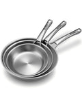 VocVoi Stainless Steel Pan, 12 Inch with Lid Stainless Steel Frying Pan