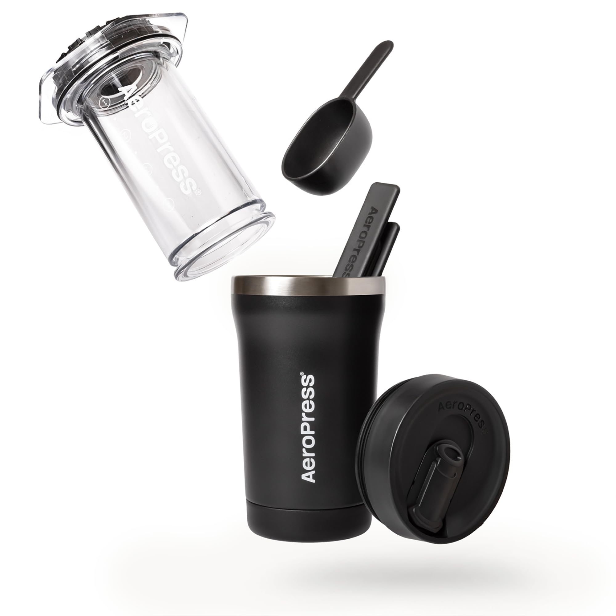 AeroPress Go Plus Portable Coffee Maker Kit, Black