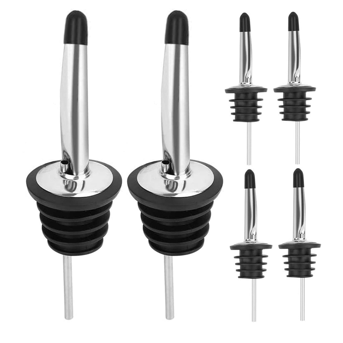 Pafusen 12 Pack Liquor Bottle Pourers, Liquor Pour Spout for Liquor Bottles, Stainless Steel Olive oil Dispenser Spout, Alcohol Pourer Spouts Dust Caps Long Covers, Sliver
