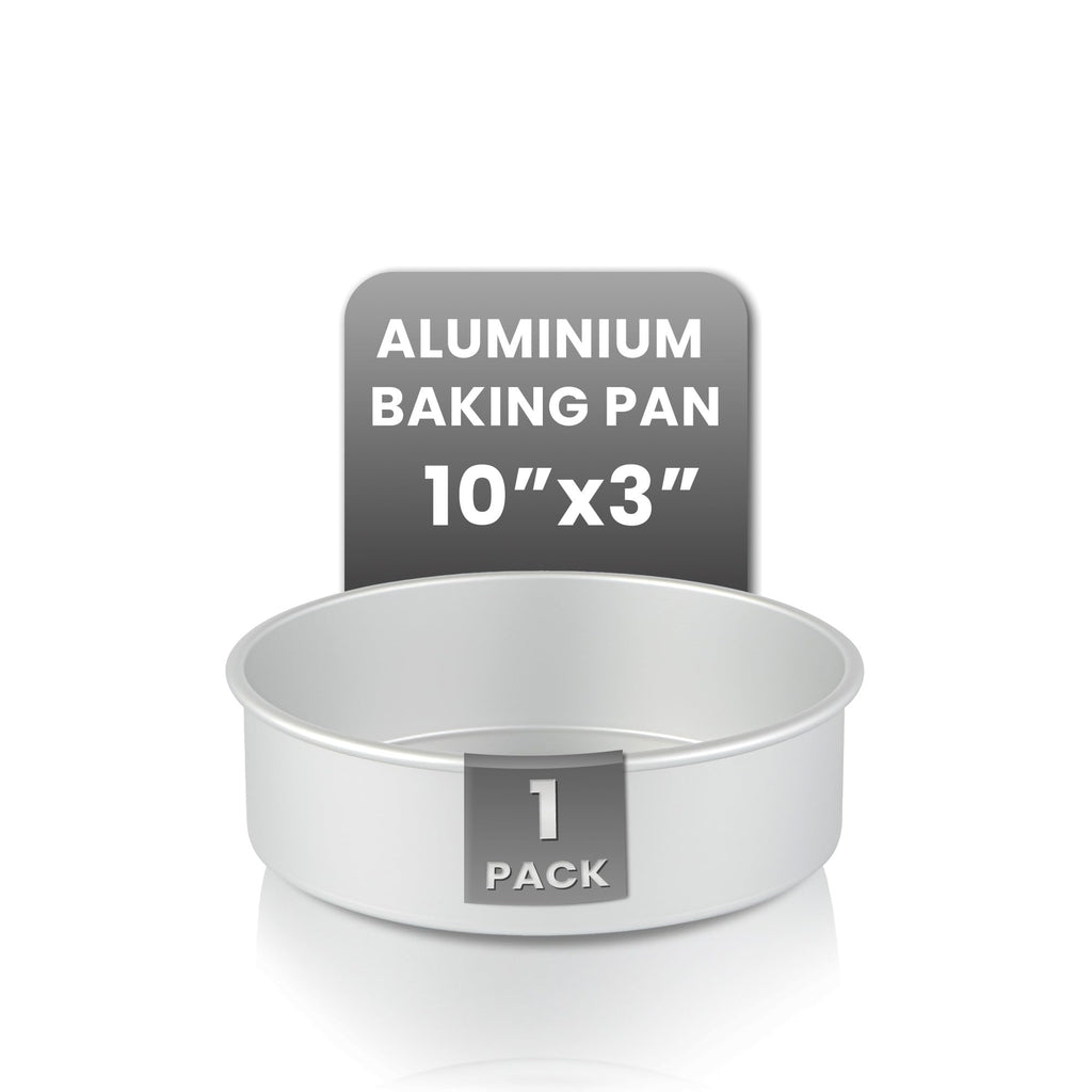 Restaurantware-Met Lux 10 x 3 Inch Straight-Sided Baking Tin, 1 Round Cake Pan - Oven-Ready, Freezable, Anodized Aluminum Round Baking Pan, Greaseproof, For Layer Birthday Cake
