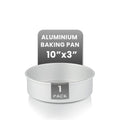 Restaurantware-Met Lux 10 x 3 Inch Straight-Sided Baking Tin, 1 Round Cake Pan - Oven-Ready, Freezable, Anodized Aluminum Round Baking Pan, Greaseproof, For Layer Birthday Cake