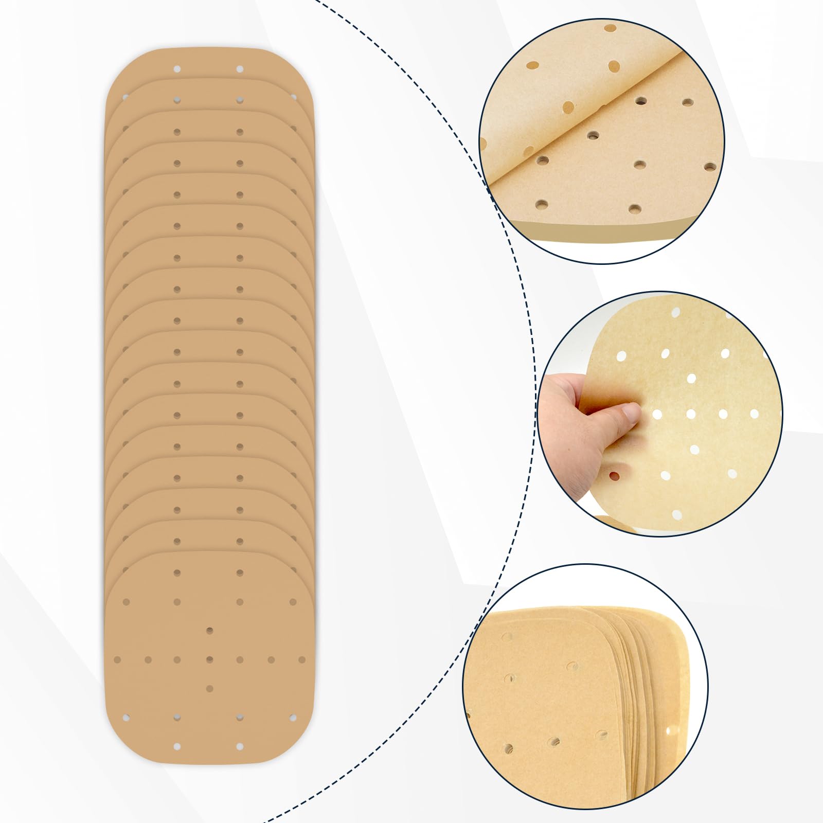 Yenmoz 400PCS 6.3 Inch Square Air Fryer Parchment Paper Disposable Liners