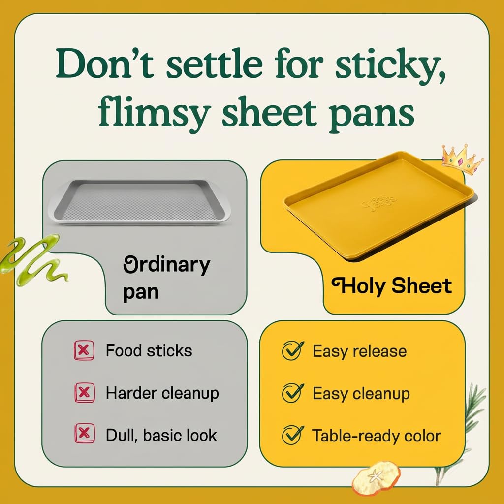 Great Jones Nonstick and Non Toxic Half Sheet Pan 18.5" x 13.5" (Mustard)