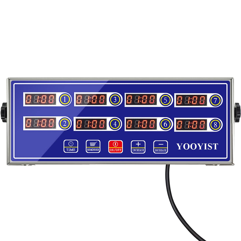 YOOYIST Commercial 8 Channel Digital Kitchen Timer Loud Alarm Cook Timer