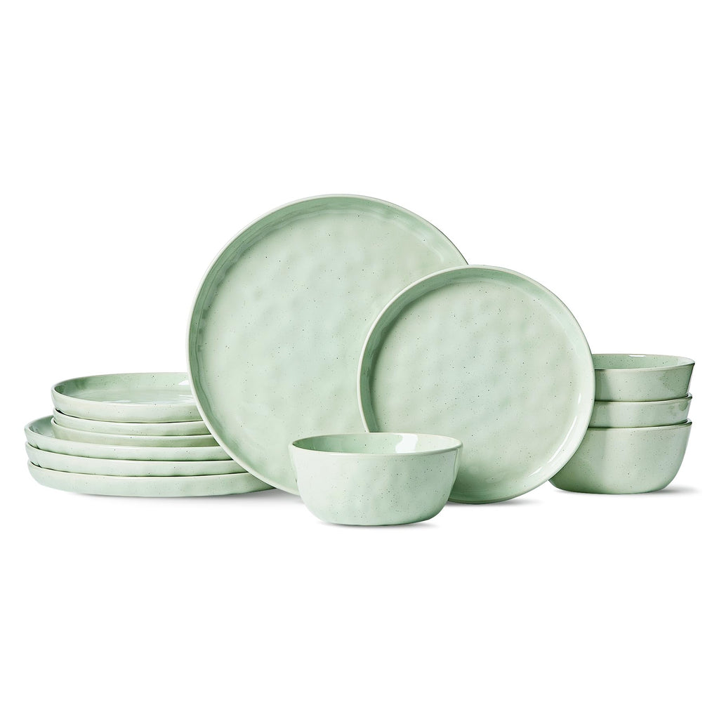 Famiware Mars Stoneware Dinnerware Set for 8, White