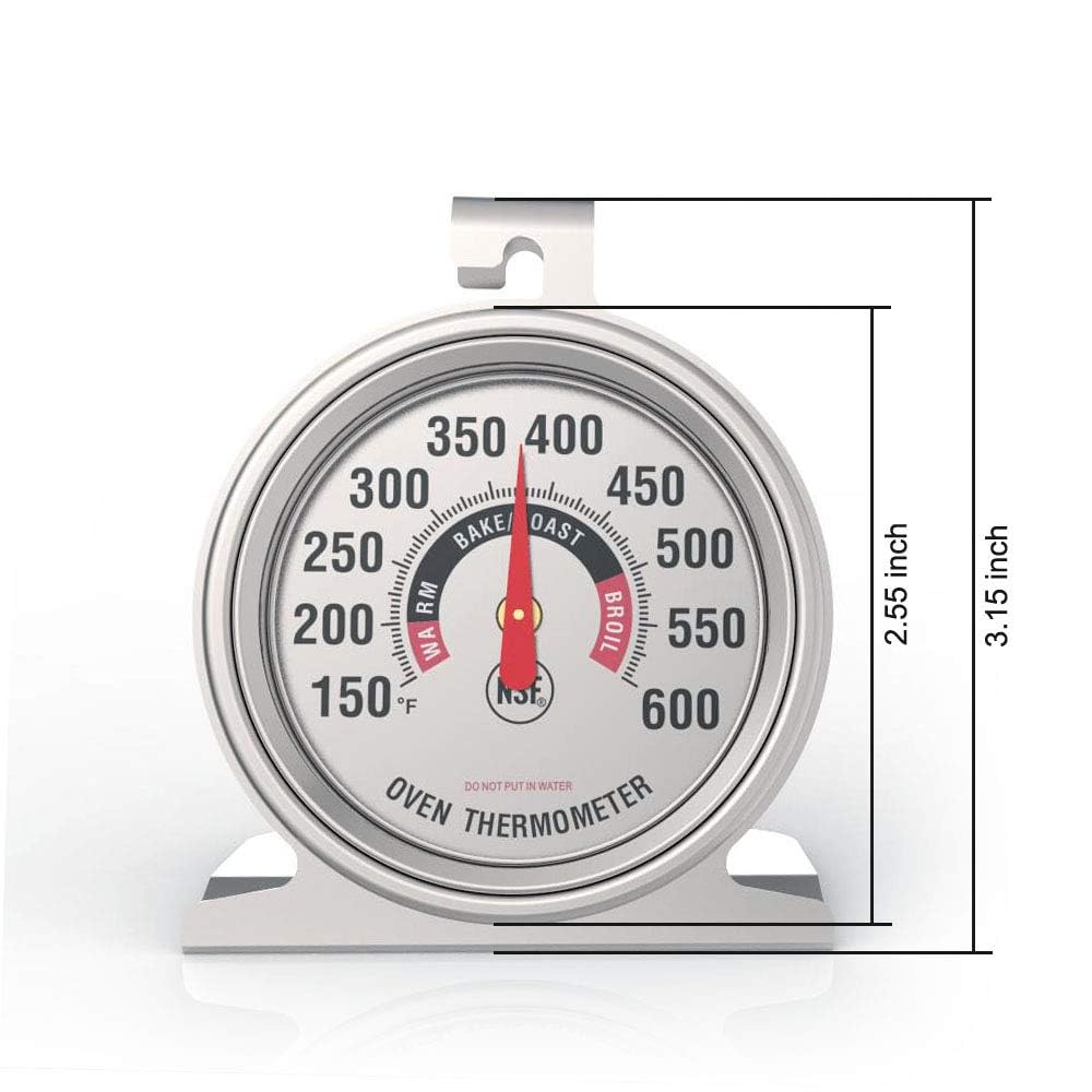 Oven Thermometers(2 Packs) for Gas or Electric Oven Temperature Gauge with 100-600°F/50-300°C,Large Dial & Numbers,Best Kitchen Thermometer for Oven Baking, Cooking,No Fading Color