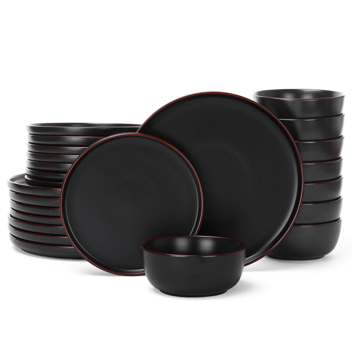 Famiware Mercury 12-Piece Stoneware Dinnerware Set, Multi-color
