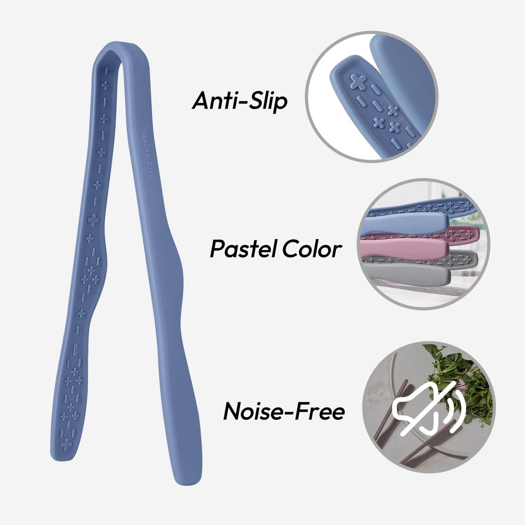 Carrotez Mini Silicone Toaster Tongs, 7 inches, 1 Pack, Blue