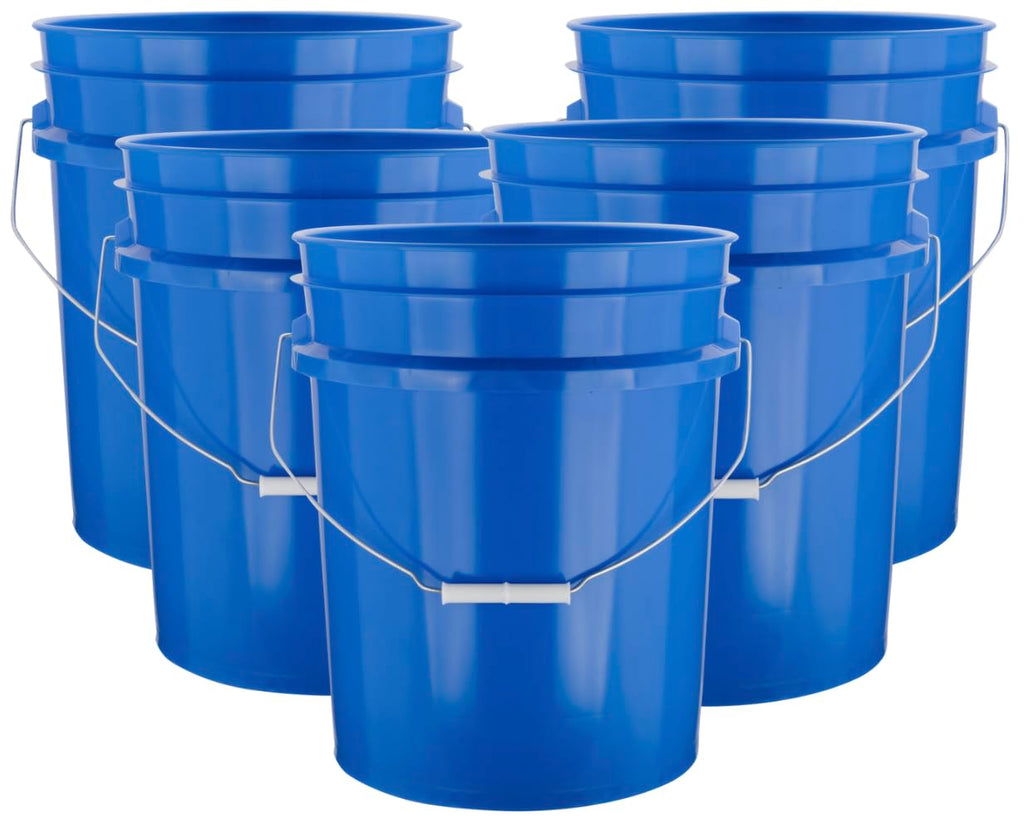 House Naturals 5 Gallon Premium HPDE Plastic Bucket - Made in USA Food Grade Container, BPA Free All Purpose Pail (5, Red)