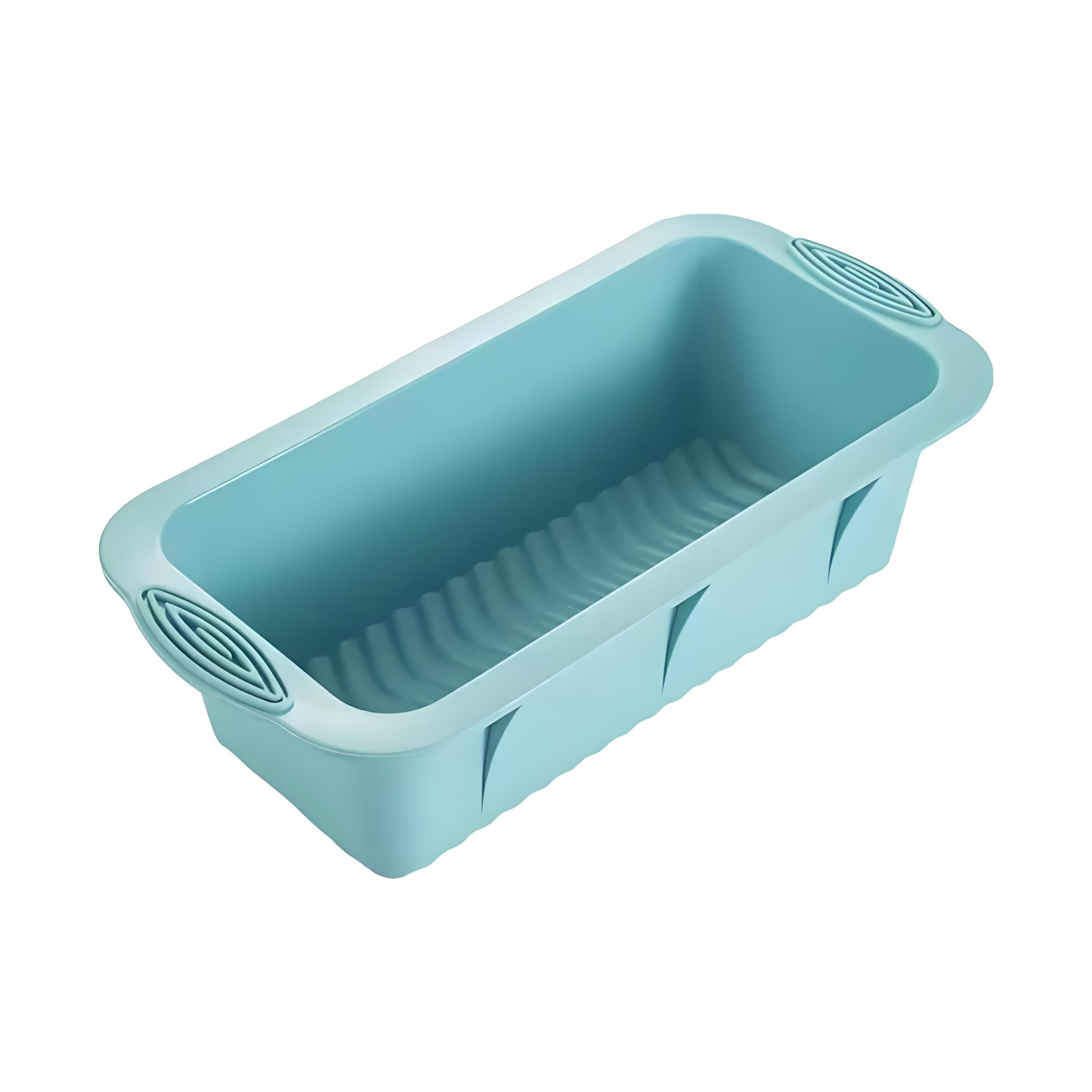SoKalChw Thickened Silicone Cake Pan and Moldes Para Gelatinas, Heavy Duty Toast Cake Mold for Baking, BPA Free, Mint Green (Rectangle: 5.3inx9.6inx2.7in / 1Pcs)