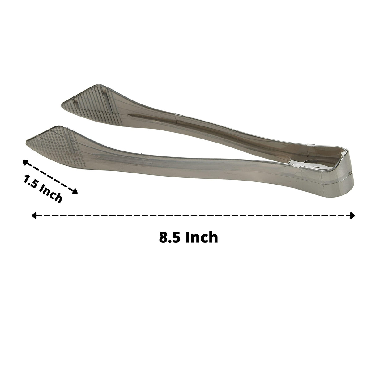 PARTY BARGAINS 8.5″ Silver Plastic Serving Tongs 6-Pack – Heavy-Duty Disposable & Reusable Kitchen Tongs for Parties BBQ Buffet Salad Appetizers Catering