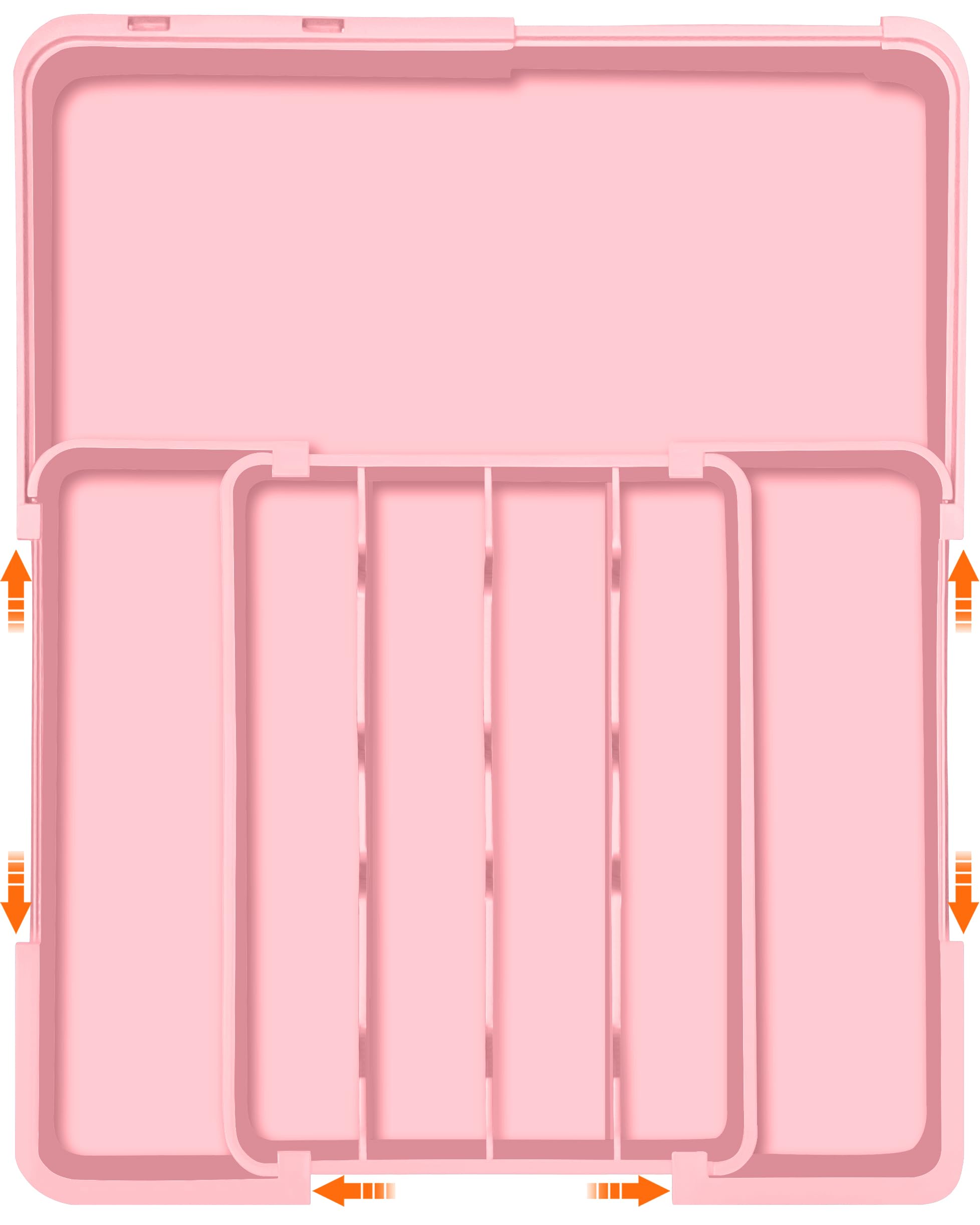 Spaclear Silverware Organizer - Expandable Silverware Drawer Organizer, Adjustable Drawer Organizer, Silverware Tray for Drawer 15.2"x 19" Utensil Drawer Organizer, Kitchen Organizers Storage, Pink