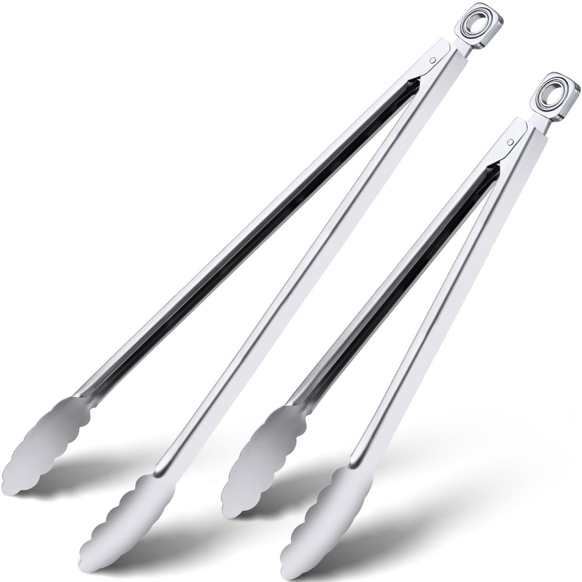 12" & 17 Inch Extra Long Metal Tongs, Grilling Tongs, Stainless Steel Tongs