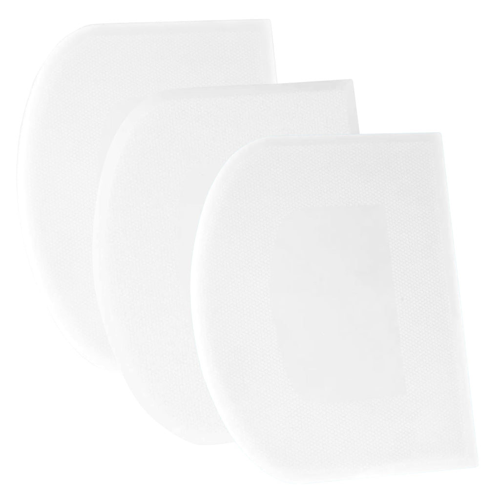 SURDOCA Dough Scraper Bench Scraper - 3P 4.7x3.7" Plastic Flexible Bowl Scraper, Sharp Edge & Angles Cake Scraper. Non-Slip Bakeware Decorating Tools Sculpting & Modeling Tools - Pure White