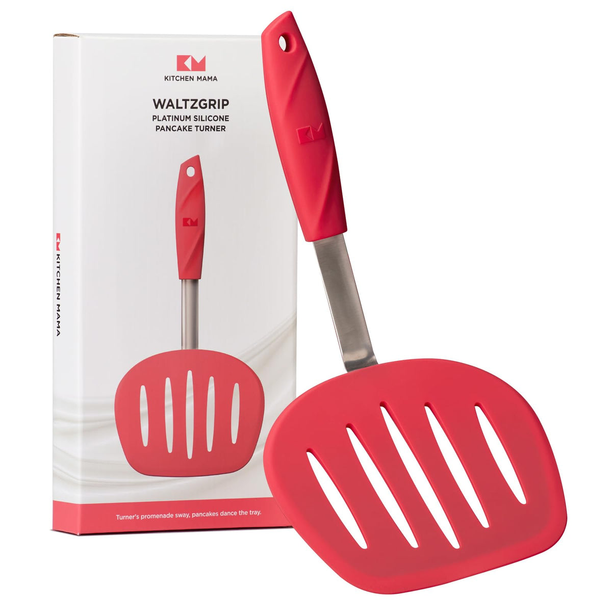 Kitchen Mama WaltzGrip Platinum Silicone Pancake Spatula Turner, Yellow