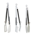 Kitchen Tongs,Set Of 3 Tongs with Silicone Tip for Cooking 9/12 Inch Stainless Steel Kitchen Tong for Meat,Food Grill,Salad,BBQ,Frying,Serving,Dishwasher (White, 9 Inch)
