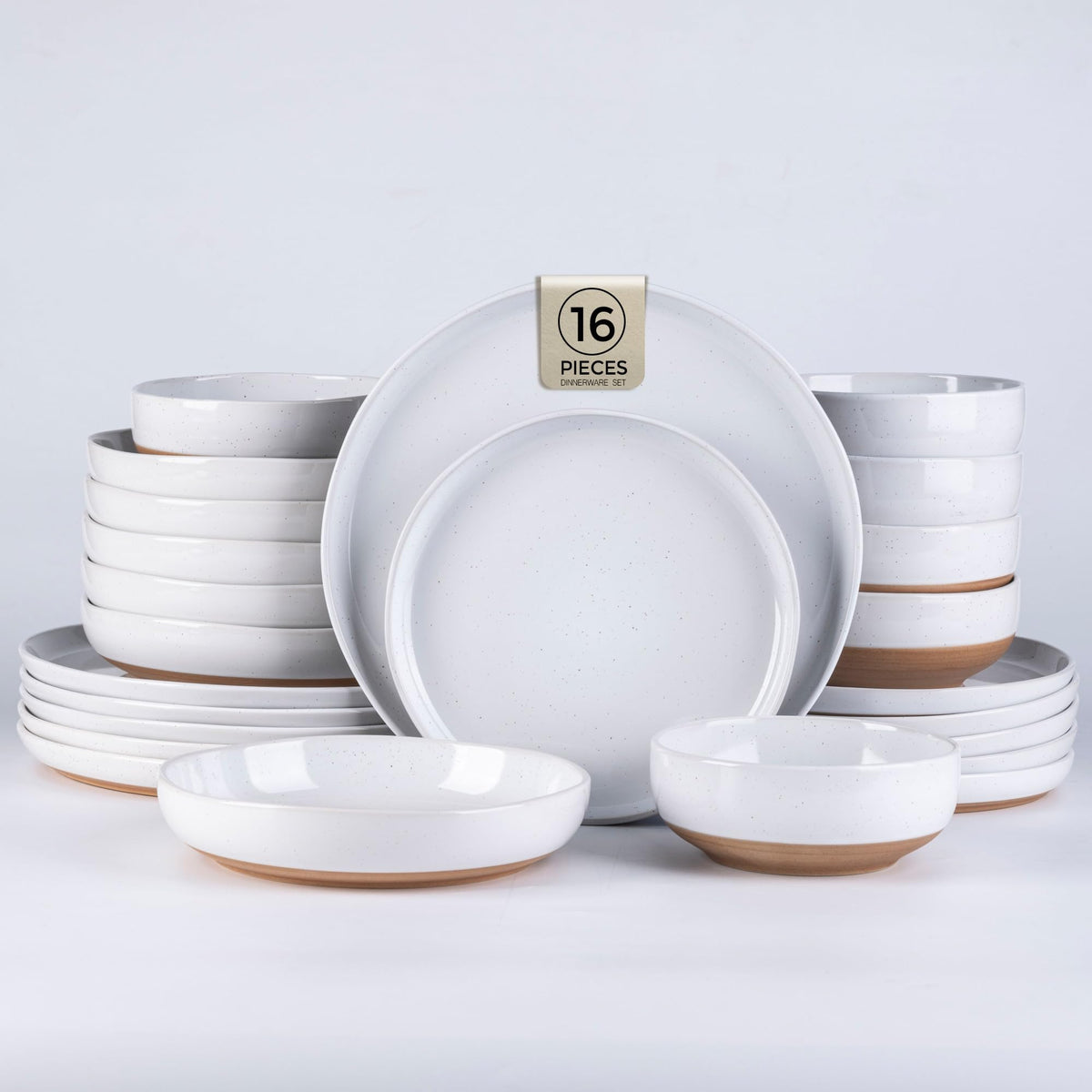AmorArc Dinnerware Sets for 8, 24 Pieces Ceramic Plates and Bowls Set