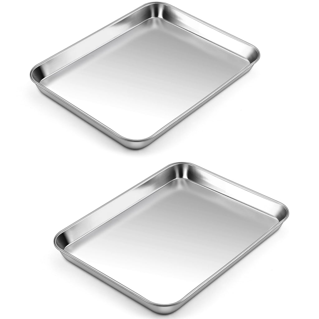 P&P CHEF Baking Sheet Pan, Stainless Steel Cookie Sheet, 12.5 Inch & 2 Pcs
