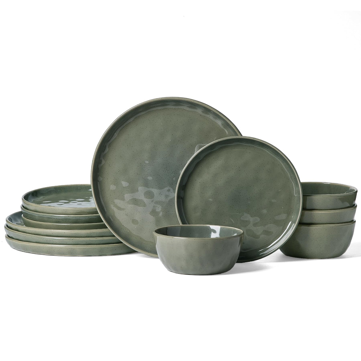Famiware Mars Stoneware Dinnerware Set for 8, White