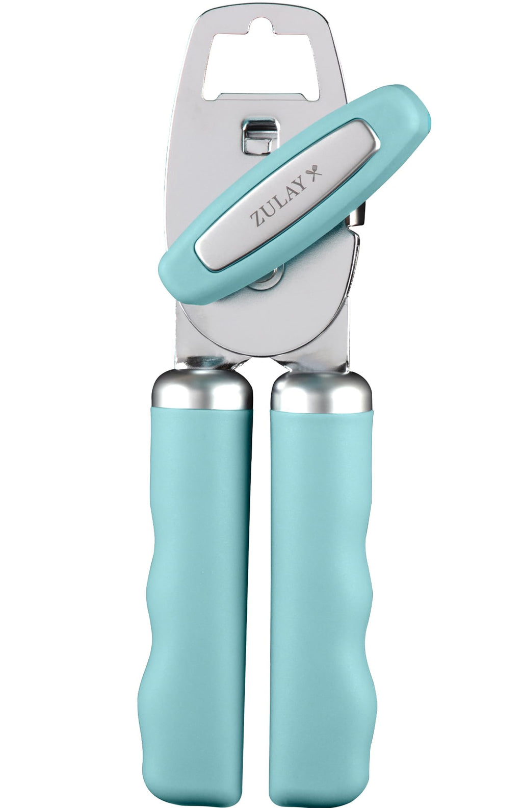Zulay Kitchen Manual Can Opener Heavy Duty Patented Stainless Steel, Orange