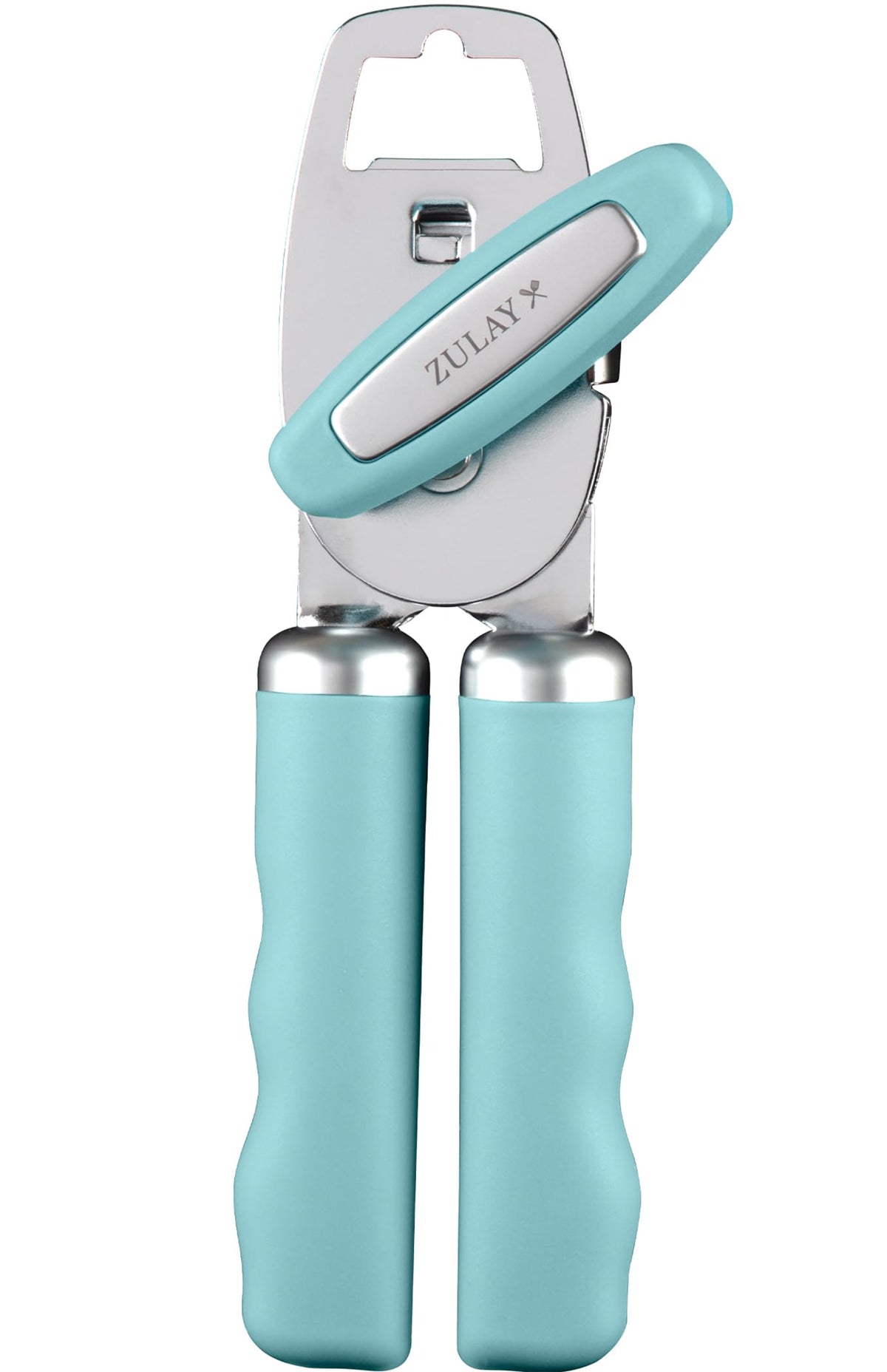 Zulay Kitchen Manual Can Opener Heavy Duty Patented Stainless Steel, Orange