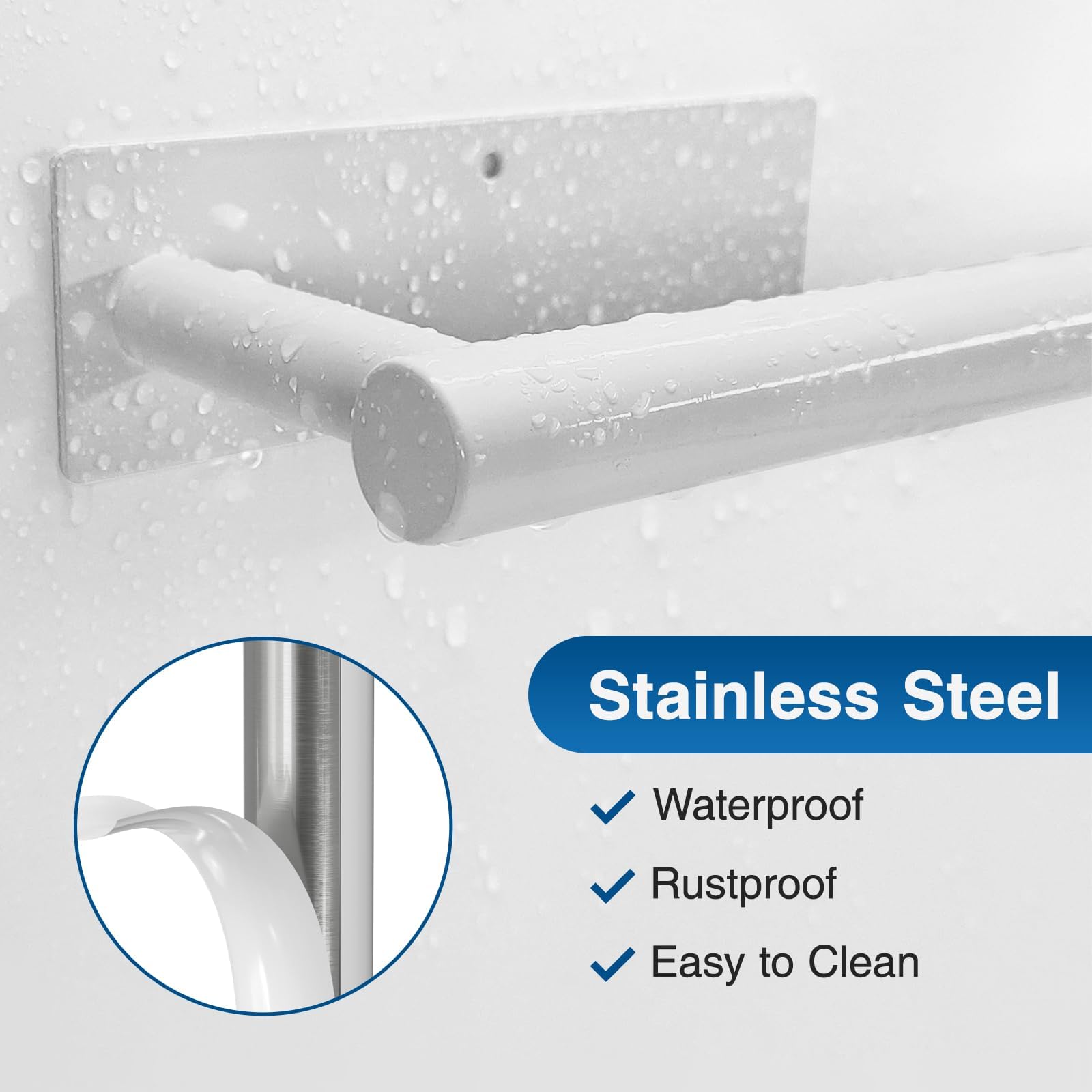 Paper Towel Holder,Self-Adhesive or Drilling， White, 1 Pack