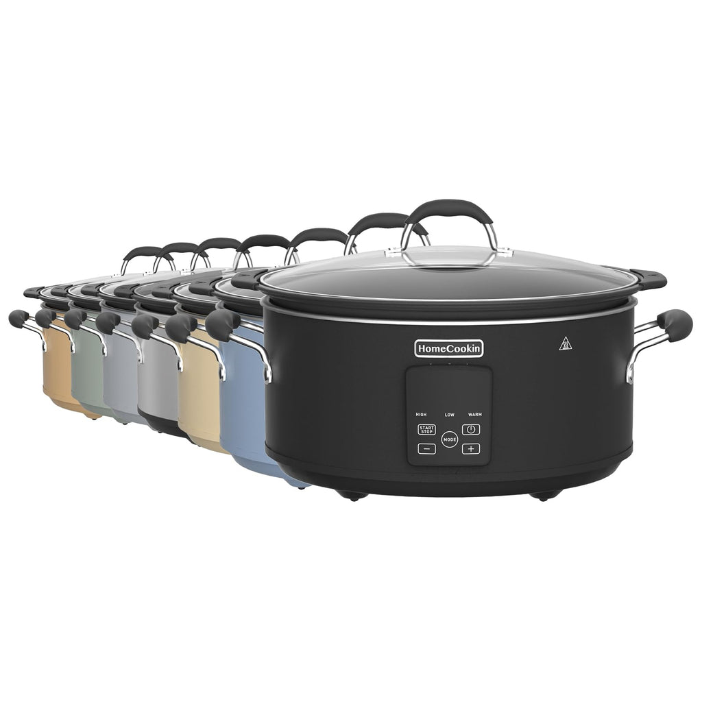 HOMECOOKIN Slow Cooker, Extra Large 10 Quart Digital Programmable Slow Cookers with Timer, Dishwasher Safe Glass Lid & Crock, Kitchen Appliance for Families and Gatherings, Stainless Steel
