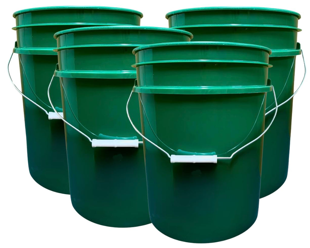 House Naturals 5 Gallon Premium HPDE Plastic Bucket - Made in USA Food Grade Container, BPA Free All Purpose Pail (5, Red)