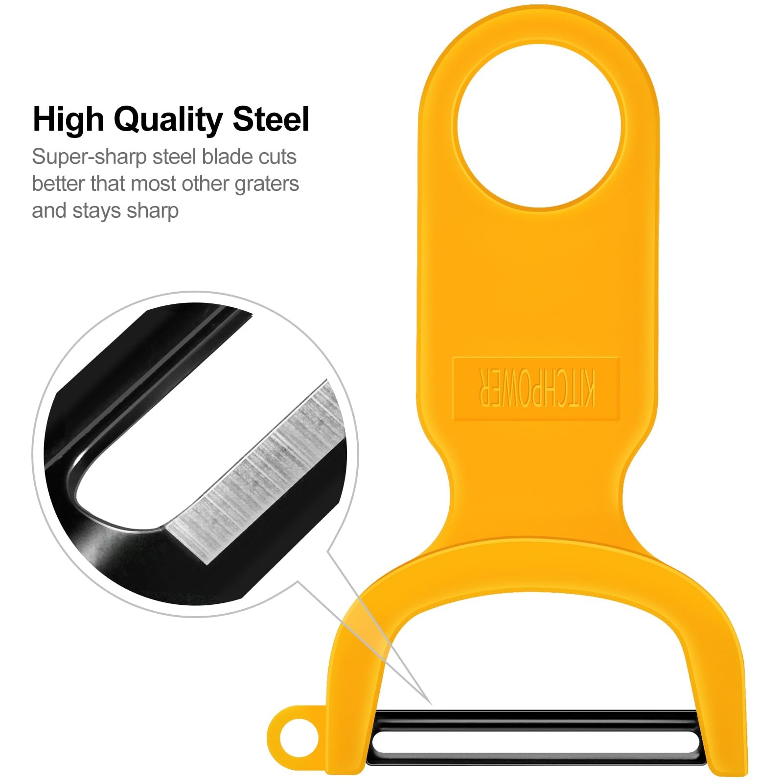 Original Vegetable Fruit Peeler Carbon Steel Blade 3 Pack Orange/Blue/Yellow…