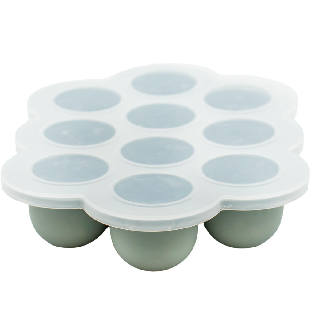 WeeSprout Silicone Freezer Tray with Clip on Lid Perfect Food Storage Container for Homemade Baby Food, Vegetable, Fruit Purees, and Breast Milk (Bright Blue, Six 3 Ounce Sections)