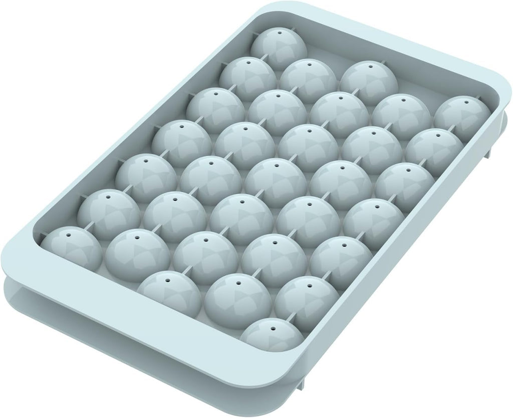 WIBIMEN Ice Cube Tray with Lid and Bin, 0.8" Round Ice Trays for Freezer