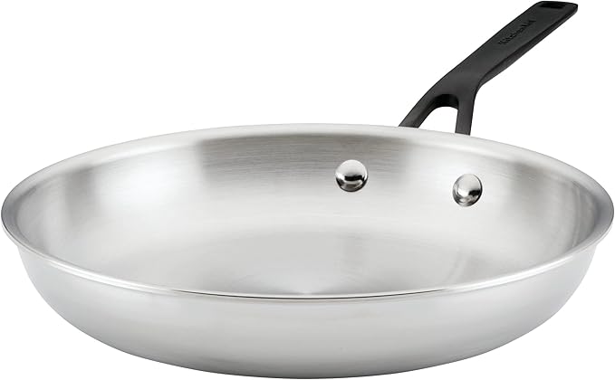 KitchenAid 5-Ply Clad Polished Stainless Steel Nonstick Fry Pan/Skillet, 8.25 Inch