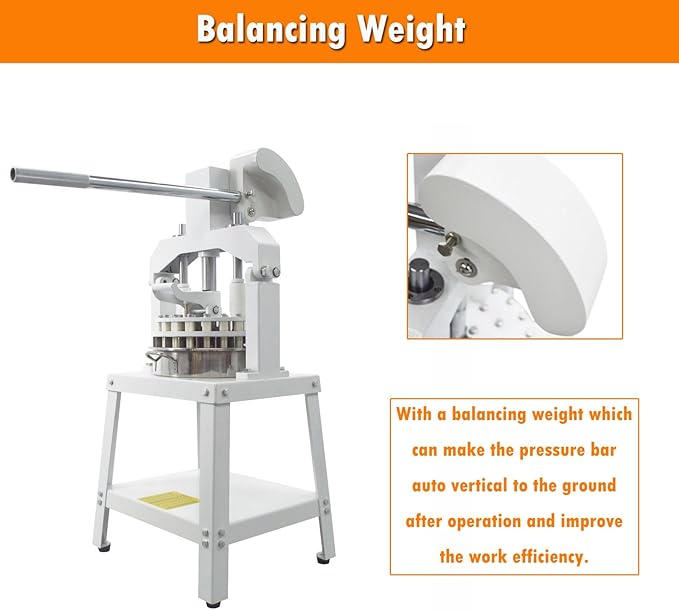INTSUPERMAI Commercial Dough Divider Cutter3.81oz-20.3oz Equal Dough Dividing Machine Manual 10PCS Hydraulic Dough Divider Cutting Machie Heavy Duty Quantitative Partition Bakery Machine