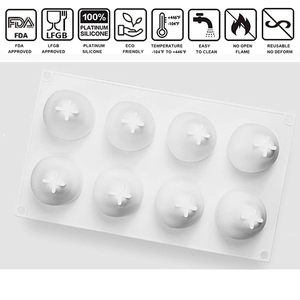 OCPO KITCHEN 3D Pear Silicone Mold for Baking Mousse Cake French Dessert Pastry Chocolate Pudding Cupcake, Non-Stick and Easy Release, Pear Shaped (8-Cavity)