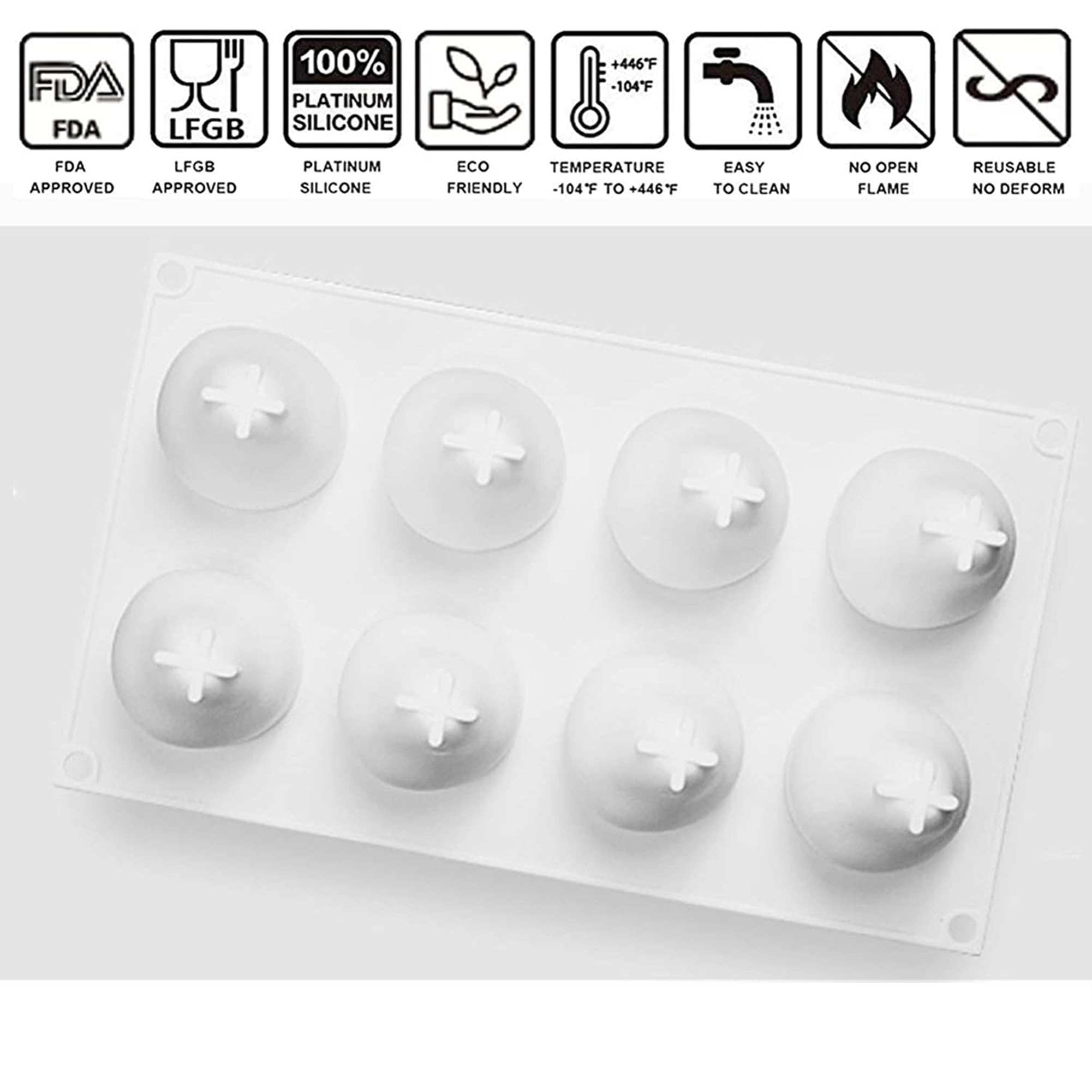 OCPO KITCHEN 3D Pear Silicone Mold for Baking Mousse Cake French Dessert Pastry Chocolate Pudding Cupcake, Non-Stick and Easy Release, Pear Shaped (8-Cavity)