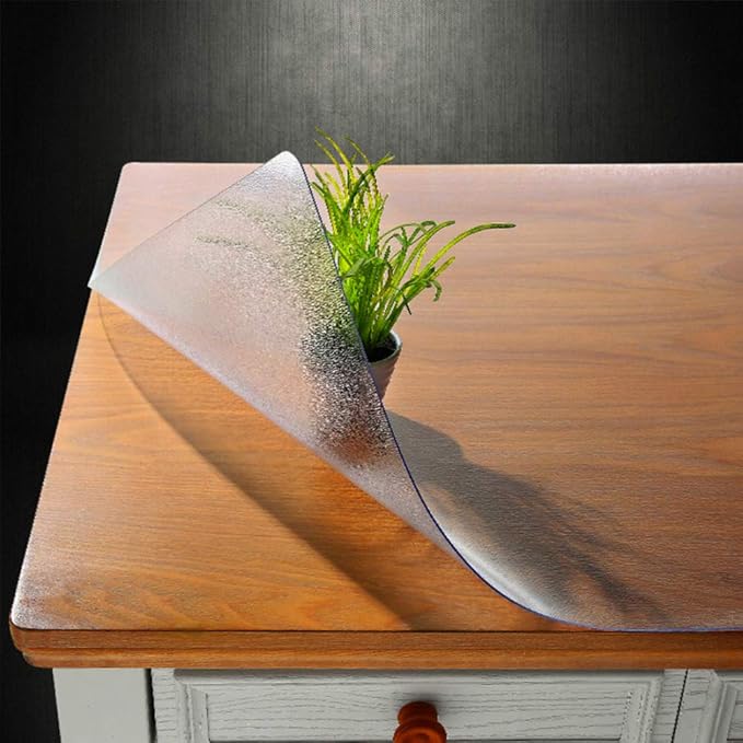 NECAUX Frosted PVC Table Cover Protector 44 x 78 Inch 1.5mm Thick — 24" x 83"