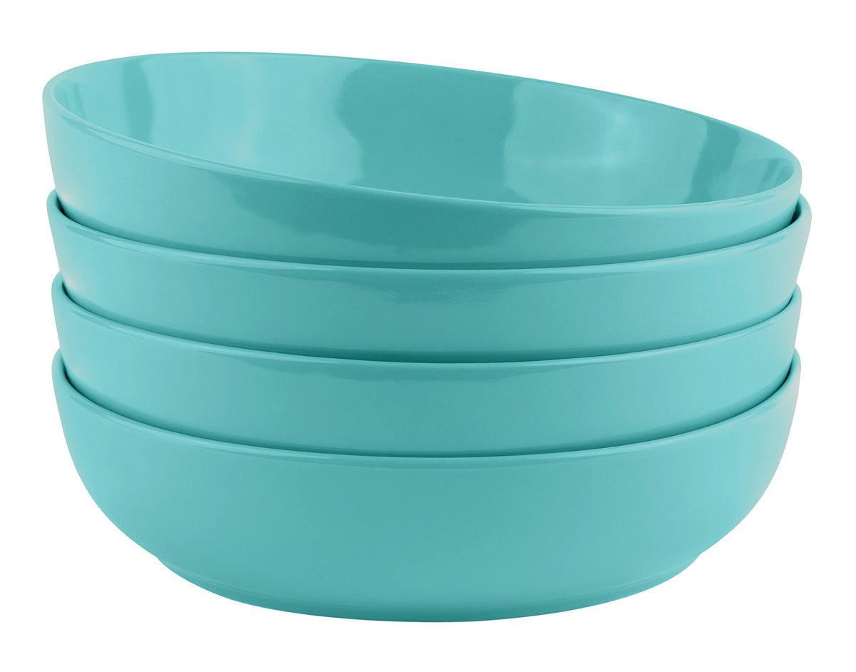 KooK Pasta Bowls, For Soups & Salads, Set of 4, 40 oz, Red