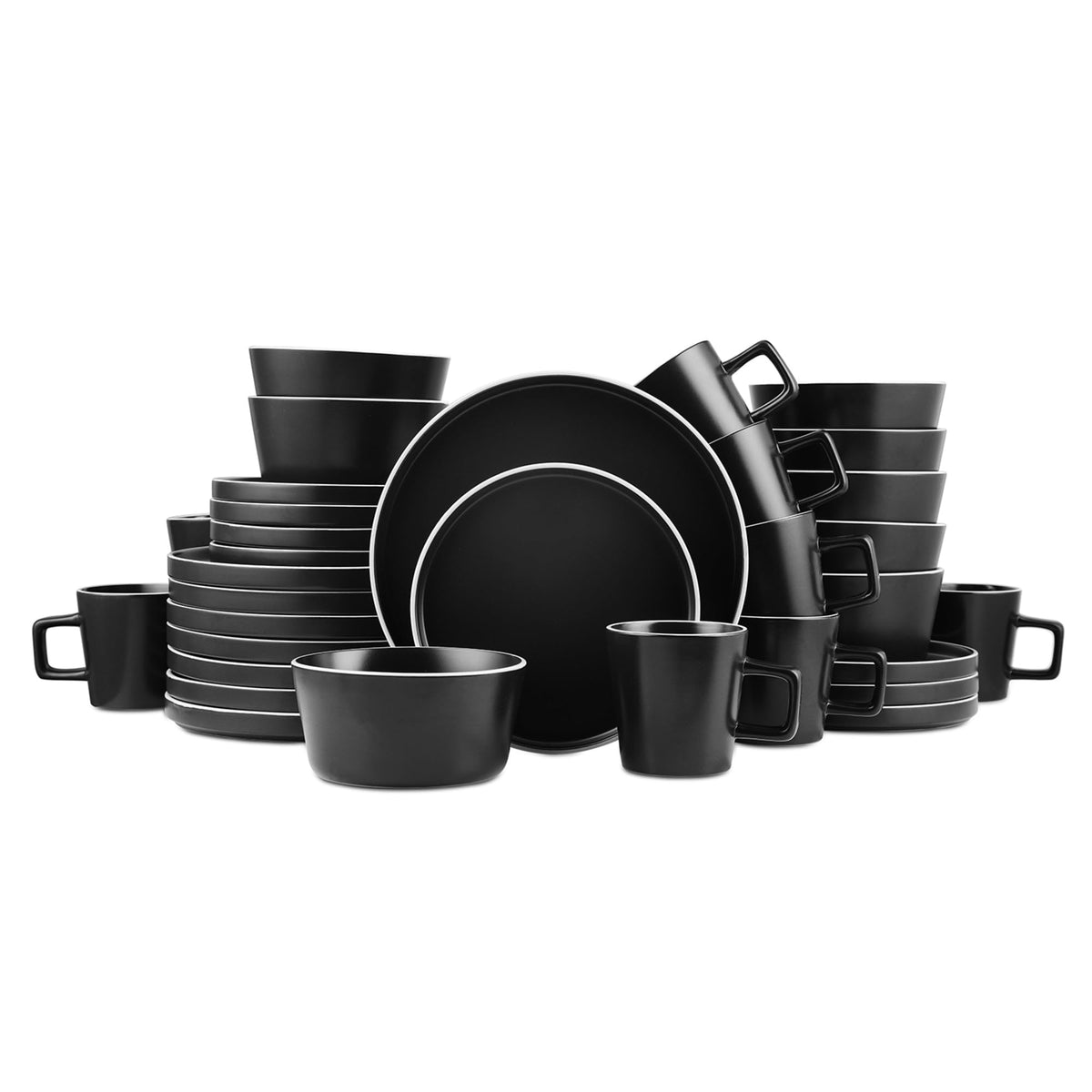 Stone Lain 32 Piece Stoneware Dinnerware Set, Service for 8, Gray Matte