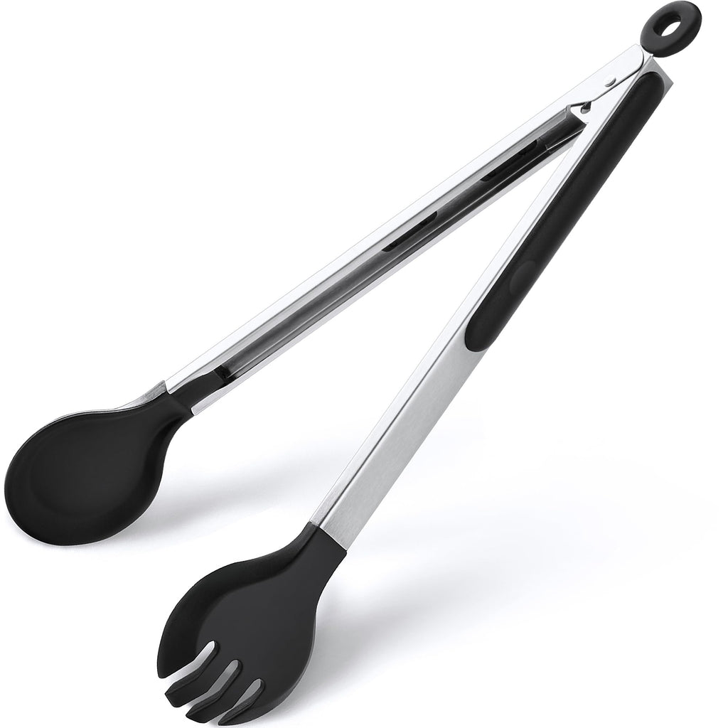 12" Kitchen Tongs for Cooking, 600ºF Heat Resistant Silicone Cooking Tongs
