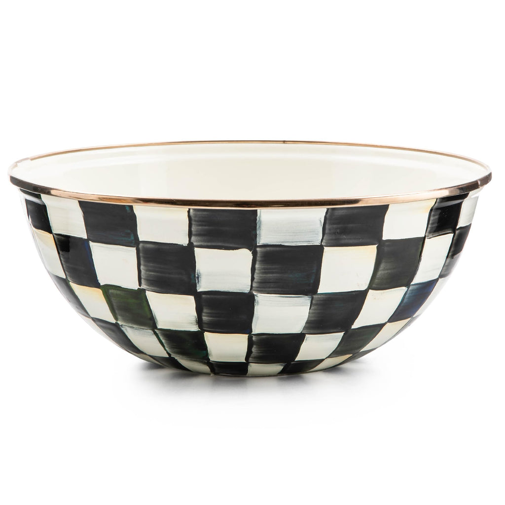 MACKENZIE-CHILDS Everyday Bowl, Extra Small, Black-and-White Courtly Check