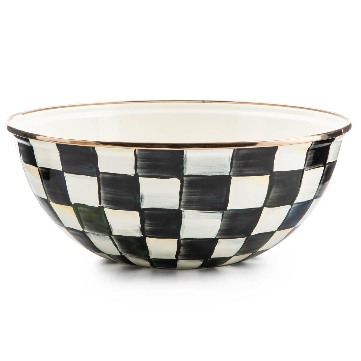 MACKENZIE-CHILDS Everyday Bowl, Extra Small, Black-and-White Courtly Check