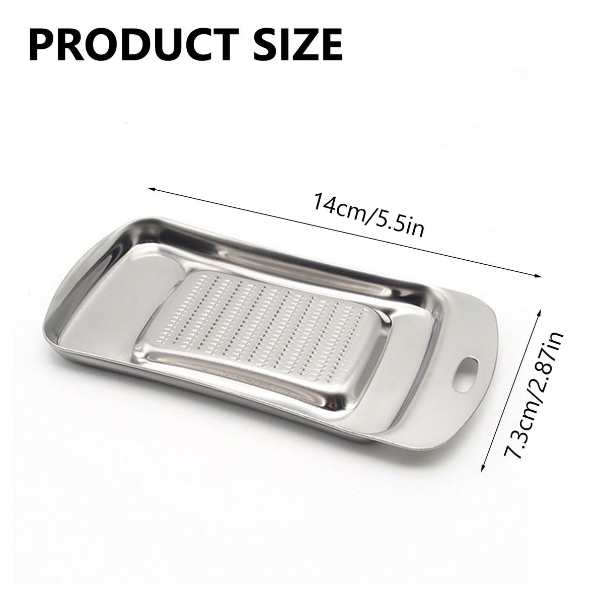 Stainless Steel Ginger Grater, Lemon Zester, Cheese Grater with Wasabi Garlic Grinding Tool for Sushi, Sashimi, Tempura, Silver