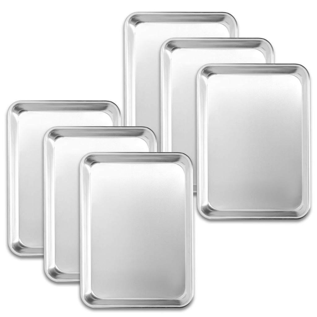STEELUS Aluminum Baking Sheet Pans, Quarter Size 13"x10", 6 Pack