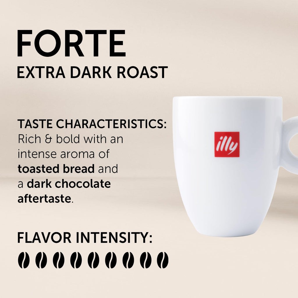 Illy Coffee, Ground Drip Forte, Extra Dark Roast, 100% Arabica Bean Bold Signature Italian Blend, No Preservatives, 8.8 Ounce (Pack Of 1)