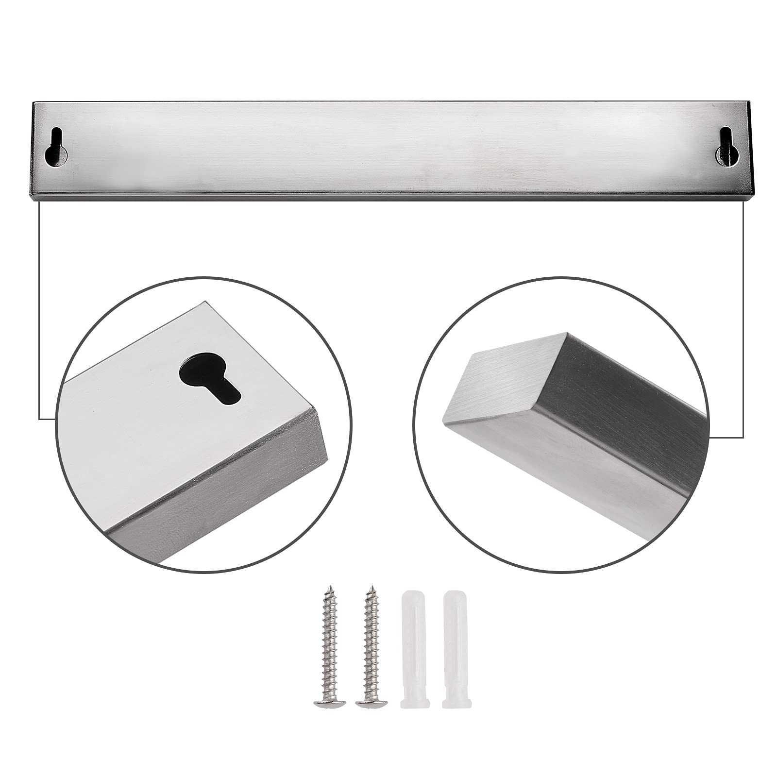 Enkrio 11.8 Inch Stainless Steel Knife Magnetic Strip with 3M Type, Silver